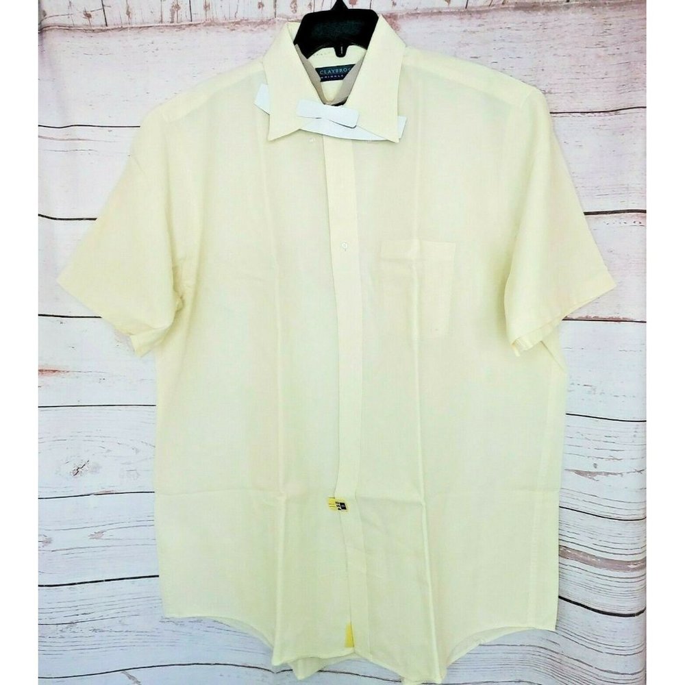 Claybrooke Wrinkle Free 17.5" Wrinkle Free Oxford Short Sleeve Button Up Shirt